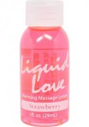 Liquid Love Warming Massage Lotion Strawberry 1oz