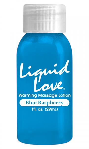 Liquid Love Warming Massage Lotion Blue Raspberry 1oz
