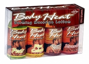 Body Heat Warming Massage Lotion Sampler 4 Pack 1oz Bottles