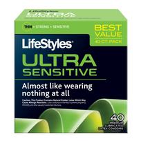 Lifestyles Ultra Sensitive Latex Condoms 40 Pack