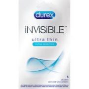Durex Invisible Ultra Thin Latex Condoms 8 Pack