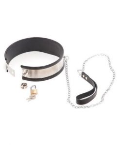 Steel Band Collar With Leash Large