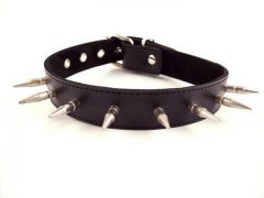 Rouge Spiked Collar With 1 inch Spikes Black