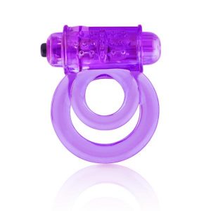 Double O 6 Speed Purple Vibrating Cock Ring Purple