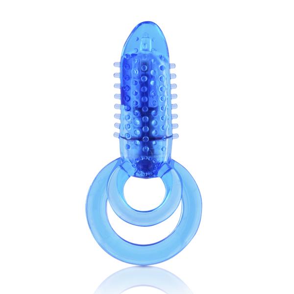 Double O 8 Speed Vibrating Cock Ring Blue