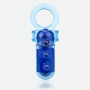 Dangle Stretchy Vibrating C-Ring with Ball Sling Blue