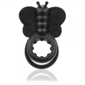 Monarch Black Wearable Butterfly Double Ring Vibe