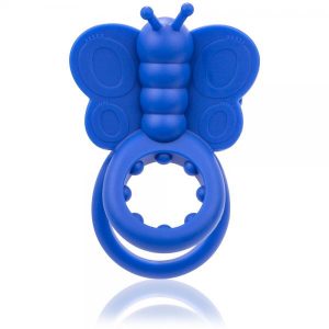 Monarch Blue Wearable Butterfly Double Ring Vibe