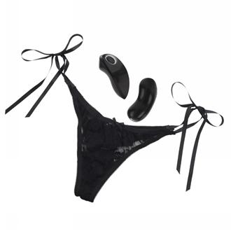 Little Black Panty Thong With Ties 10-function Remote Control Vibe