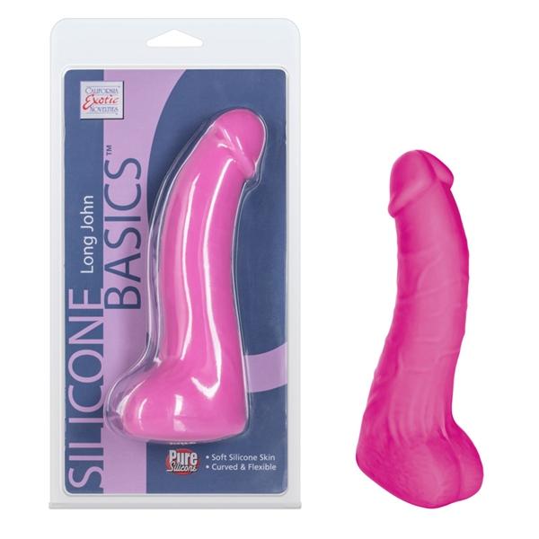 Silicone Basics Long John Pink Dildo