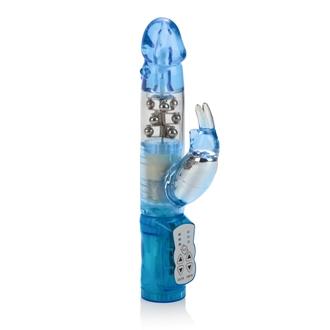 Waterproof Jack Rabbit Vibrator - Blue