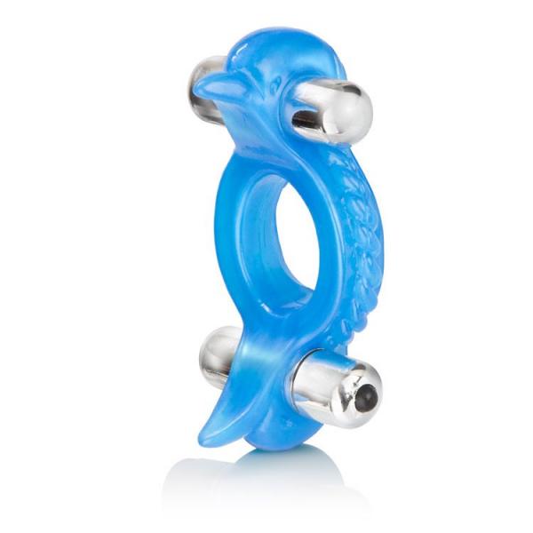 Double Dolphin Enhancer Ring Blue