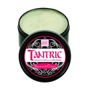 Tantric soy candle w/pheromones - pomegranate ginger
