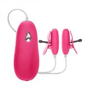 Advanced Vibrating Heated Nipple Teasers Pink