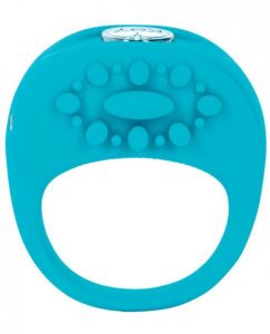 Ela Rechargeable Vibrating Silicone Ring Waterproof - Blue