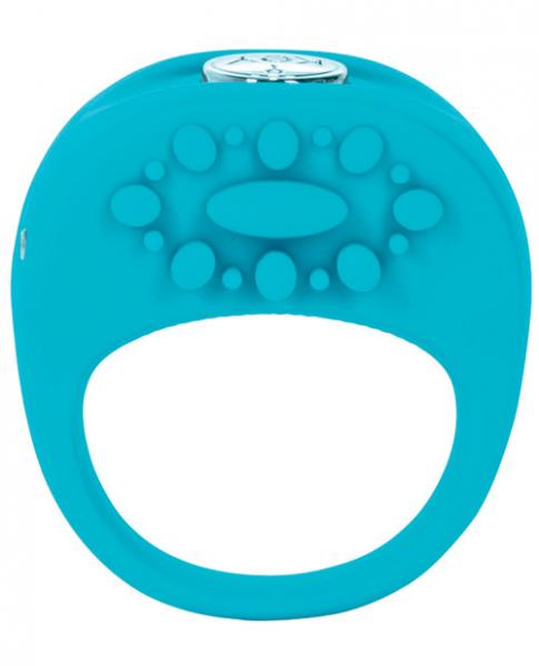 Ela Rechargeable Vibrating Silicone Ring Waterproof - Blue
