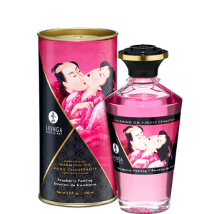 Shunga Warming Massage Oil Raspberry 3.5 fluid ounces