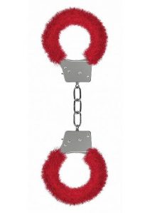 Ouch Beginner's Handcuffs Furry Red