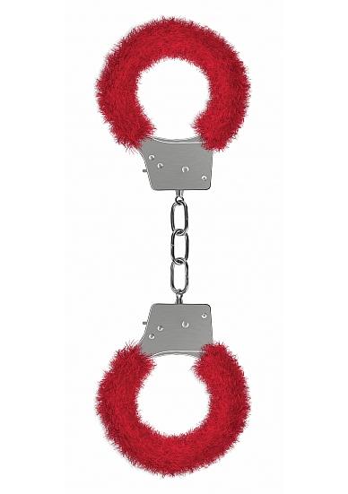 Ouch Beginner's Handcuffs Furry Red