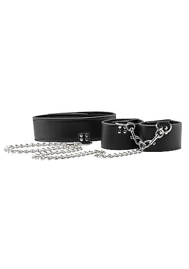 Ouch Reversible Collar & Wrist Cuffs Black