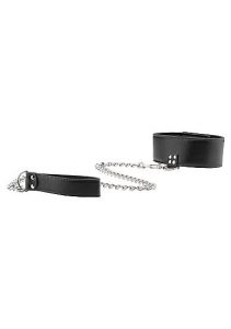Ouch Reversible Collar with Leash Black