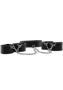 Reversible Collar with Wrist and Ankle Cuffs Black