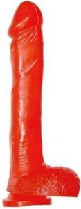 Cock With Balls And Suction Cup 9 Inches Red