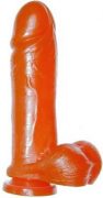 Thick Cock Balls 9 Inches Suction Cup - Red
