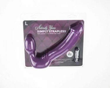 Simply Vibrating Strapless Strap On Large Purple