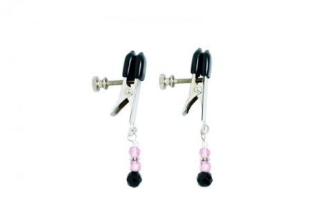 Pink Beaded Nipple Clamps With Adjustable Broad Tip Pink