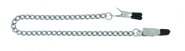 Endurance Tapered Tip Nipple Clamps With Link Chain Silver