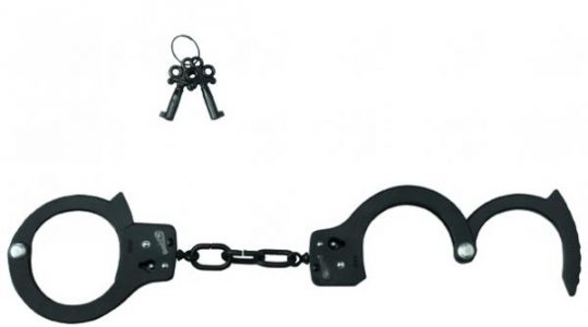 Handcuffs Black Coated Steel Single Lock - Black