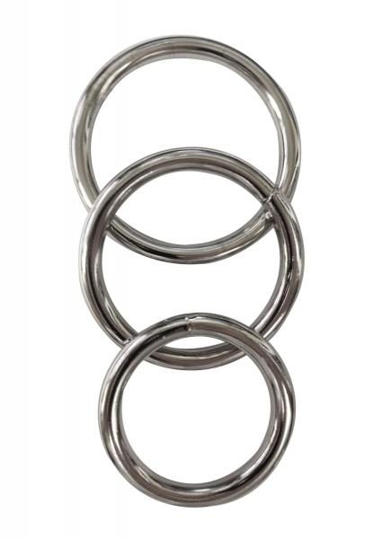 Manbound Metal Cock Ring 3 Pack Silver
