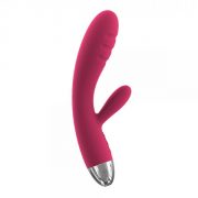 Barbara Ribbed Rabbit Plum Red Vibrator