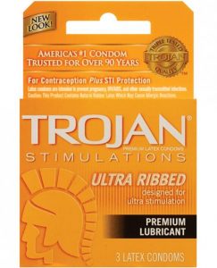 Trojan Ultra Ribbed Lubricated Condoms 3 Pack
