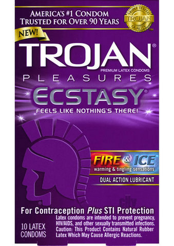 Trojan Pleasures Ecstasy Fire and Ice 10 Pk