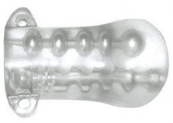 Pearl Pleasure CyberSkin Comfort Grip Stroker Clear