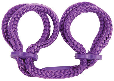 Japanese Silk Love Rope Wrist Cuffs Purple