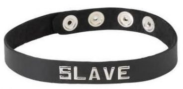 Wordband Collar - Slave - Black