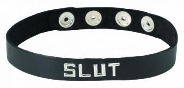 Wordband Collar - Slut - Black