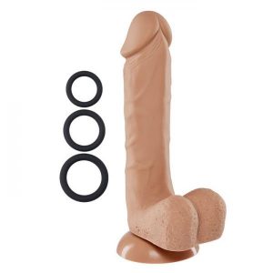 Pro Sensual Premium Silicone Dong Tan 8 inches with 3 C-Rings