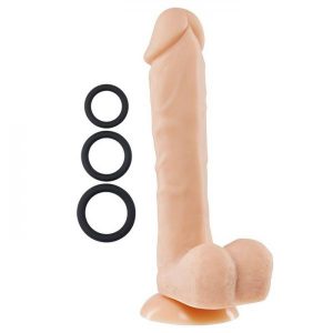 Pro Sensual Premium Silicone Dong Beige 9 inches with 3 C-Rings