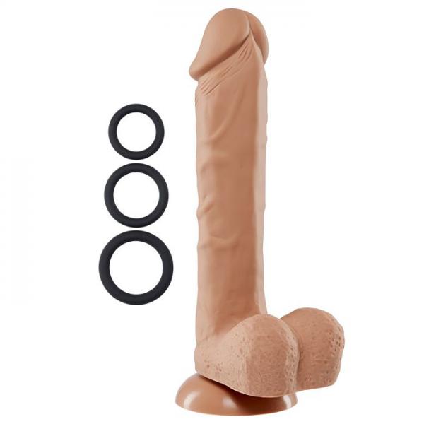 Pro Sensual Premium Silicone Dong Tan 9 inches with 3 C-Rings