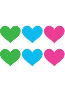 Neon Hearts 3 Pairs Assorted Color Pasties