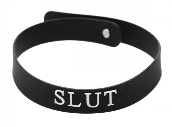 Silicone Collar Slut O/S Black