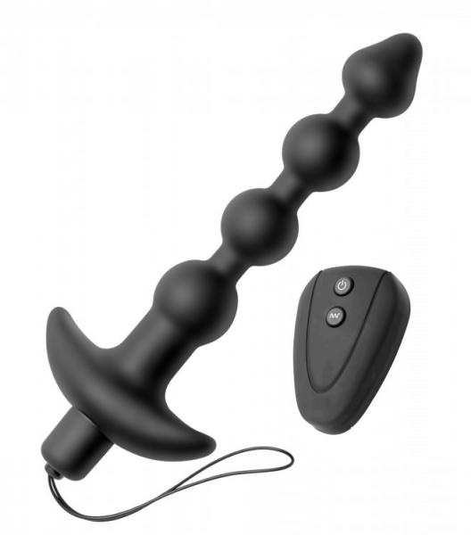 Beaded Anal Vibe with Remote Black