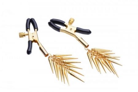 Lure Adjustable Nipple Clamps with Gold Spikes